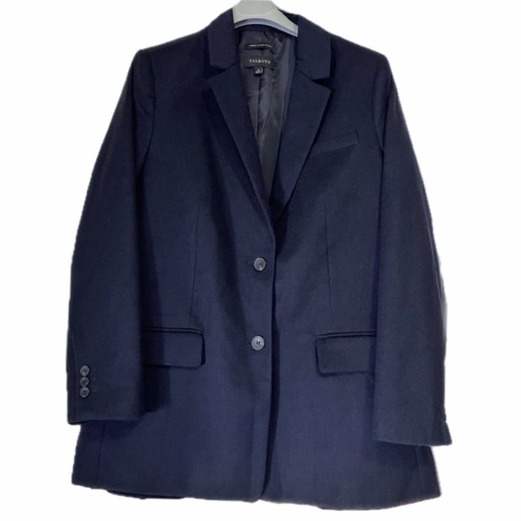 TALBOTS Classic Wool Blend Italy Woven Blazer Jacket Sz 12 NWT - Picture 2 of 13